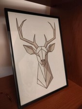 Quadro testa cervo vintage - testa,