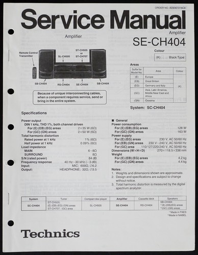 Originale technics ch404 - originale, se-ch404