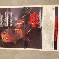 Poster Buon Compleanno a Me Originale 1 Foglio Piegato 1981 27x41 Buone Condizioni