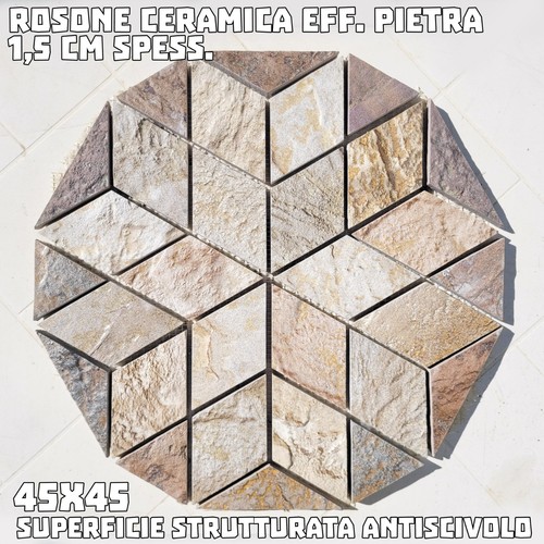 Rosone ceramica effetto pietra - rosone,