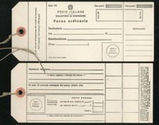 Repubblica modulistica bollettino di spedizone pacco ordinario lire 10 2° tipo