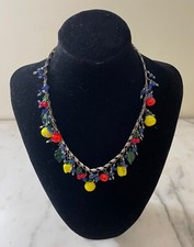 Collana vintage Frutti Vetro Murano e Lapislazzulo Lunghezza 44 cm Peso 38,60 g