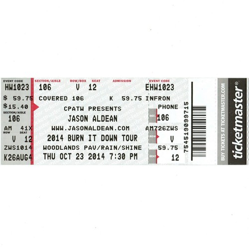 Biglietto concerto jason - biglietto,
