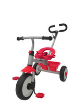 Maniglia rimovibile 2 in 1 triciclo spinta lungo bambini trike genitore bambini ROSSO UK