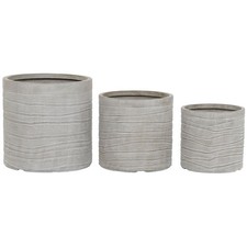  Set di vasi da fiori Home ESPRIT Beige Fibra di Vetro Magnesio 44,5 x 44,5 x 44