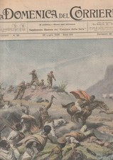 4 DOMENICA DEL CORRIERE CON SOVRACOPERTINA, 30-1936 CONTRO I BRIGANTI ETIOPICI