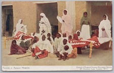 INDIA Patients at the Missionary Hospital at Asrapur, Punjab Postcard