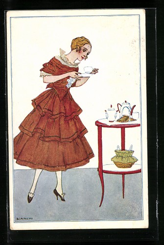Cartolina artistica bianchi - cartolina,