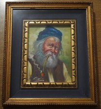 QUADRO DIPINTO di TRISTANO MARCHI - Anziano con pipa
