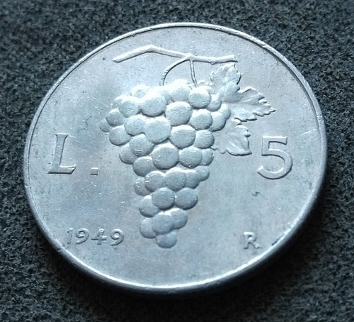 Monnaie italie lire 1949 r - 5,