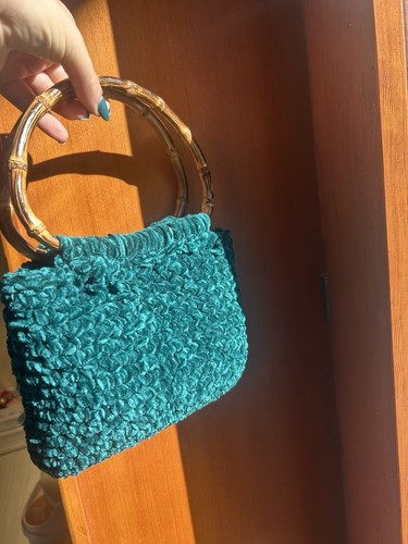 Borsa velluto verde con - verde,
