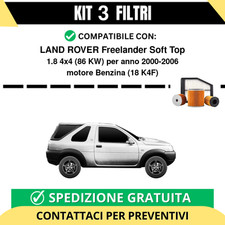Kit 3 Filtri Tagliando per LAND ROVER Freelander Soft Top 1.8 4x4 86 kw Benzi...