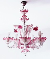 Lampadario in vetro di Murano, Modello Ca’ Rezzonico, Anni Sessanta