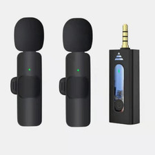 NUOVO Microfono Wireless Lavalier Riduzione Rumore Lapel Mic per Registrazione Fotocamera