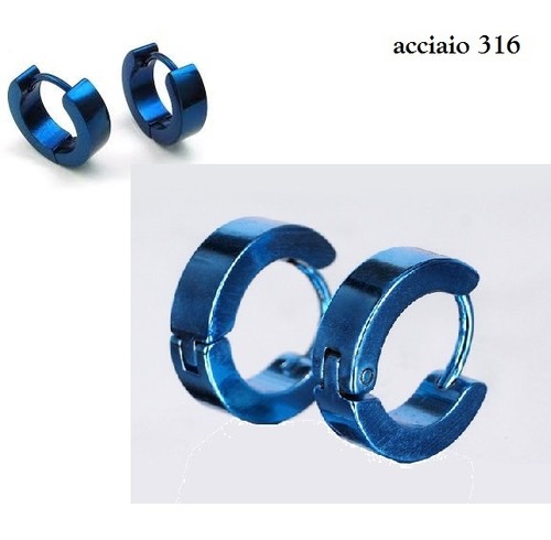 Blu orecchini 4mm - orecchini, uomo