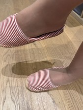 Espadrillas Righe Bianche Rosse Chiuse USATI Donna