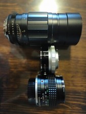 teleobiettivo Tokina 200mm/3,5+Minolta mc Rokkor 50 mm/1,4+duplicat di focale 2X
