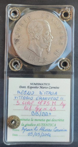 Lire 1875 milano scudo re - lire,