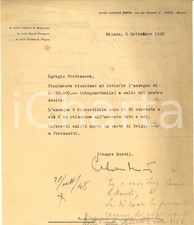 1948 MILANO Studio Architetti BBPR - Lettera Cesare MONTI *AUTOGRAFO