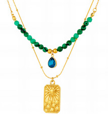 COLLANA DOPPIA SOLE CON PIETRA
