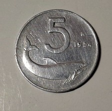 1954 5 LIRE DELFINO REPUBBLICA