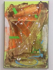 Quadro astratto 40x60 cm acrilico Crazy Train di Cacace Antonio