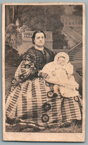 Cdv 1870 mère bébé belle - bébé,
