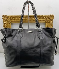 ORCIANI BORSA MAXI SHOPPER A SPALLA “NEVERFULL" Pelle Nera Manici a Catena