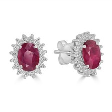 Orecchini perno con diamanti - con,