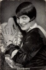 Cartolina attrice Margit Manstad, ritratto, autografo - 10889413