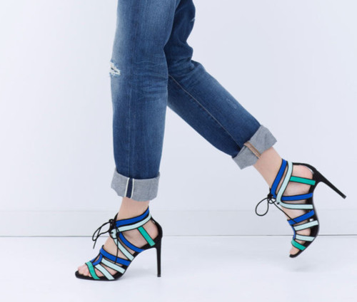 Sandali scarpe zara blu verde - zara,