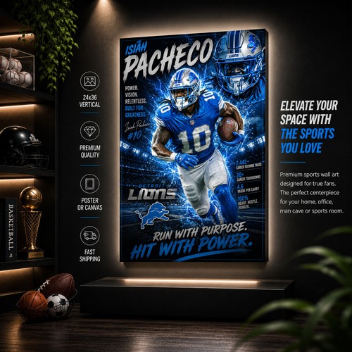 Poster ventaglio isiah pacheco - poster,