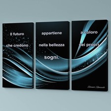 Set di 3 Quadri Astratti con Frase Motivazionale |Q991| Arredo Moderno Ufficio
