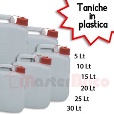 Tanica Bidone in plastica per alimenti Acqua Vino Olio 5 10 15 20 25 30 LT