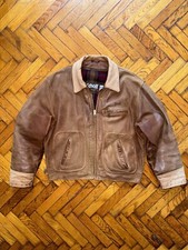 Giacca in pelle marrone Sunfaded Steerhide Schott mod. 133 carhartt 48 USA