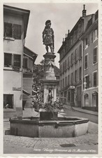 Cartolina Vevey. Fontaine de