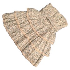 Abito A Fascia Con Balze FixAtelier FixDesign Tg44 Fantasia Fiorellini Azzurri 