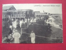 LAZIO : LADISPOLI (RM) STABILIMENTO BALNEARE DISPARI  VIAGGIATA ANNO 1912  BELLA