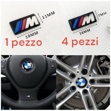 STEMMA M SPORT PER CERCHI E VOLANTE BMW COMPATIBILI ADESIVO LOGO FREGIO 5 PEZZI