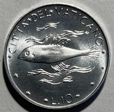 Vatican 10 Lire 1974 - Fish