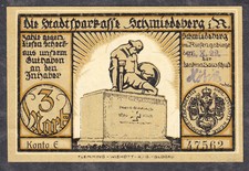 Schmiedeberg i. R. -Denkmalsausschuss- 3-Mark-Schein mit Unterschrift (L 1155.3)