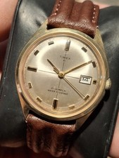 Timex 21 Jewel Marlin 1970 tono oro uomo vintage anni 70 meccanico carica manuale...