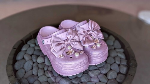 Crocs pink bella - pink, glitter