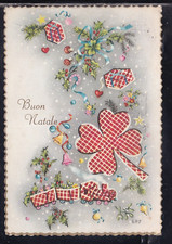 Cartolina Buon Natale Quadrifoglio Regali Trenino illustratore Edy Z1361