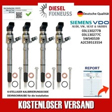 4 x Iniettore 03L130277B Siemens VW Motore CAYA 1.6 TDI CONTINENTAL CAYB 