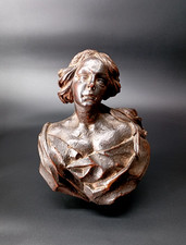 SCULTURA LIGNEA ANTICA BUSTO DI DONNA ANCIENT WOODEN SCULPTURE