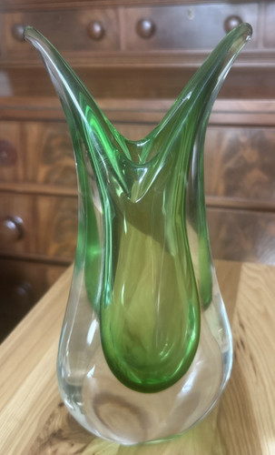 Vaso murano sommerso verde - vaso,