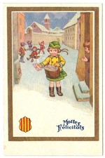 CASTELLI  BAMBINI  ARTE RARA BUON NATALE BUON ANNO DEGAMI