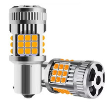 LAMPADINE LED P21W GIALLO 1156 FRECCE LUCI DIREZIONALI POSIZIONE 36 LED CANBUS