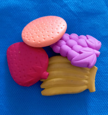 x4 GOMME GOMMINE da COLLEZIONE Vintage ERASER Anni 80 FRUTTA FRAGOLA UVA BANANA